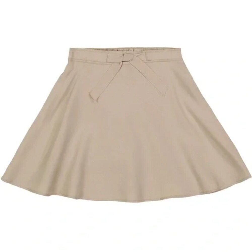 IZOD Girls' School Uniform Pull-on Scooter Skirt bottom khaki tan 12 Regular